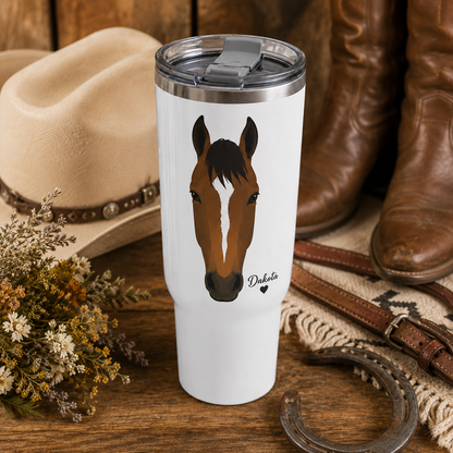 Custom Photo Face Horse 30oz Tumbler | Gift For Horse Lovers | Pet Lover Gifts TOM99