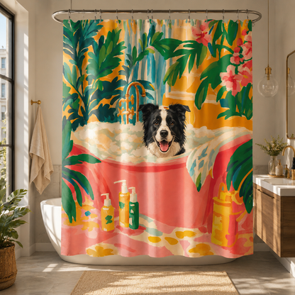 Custom Photo Dog Shower Curtain | Gift For Dog Lovers