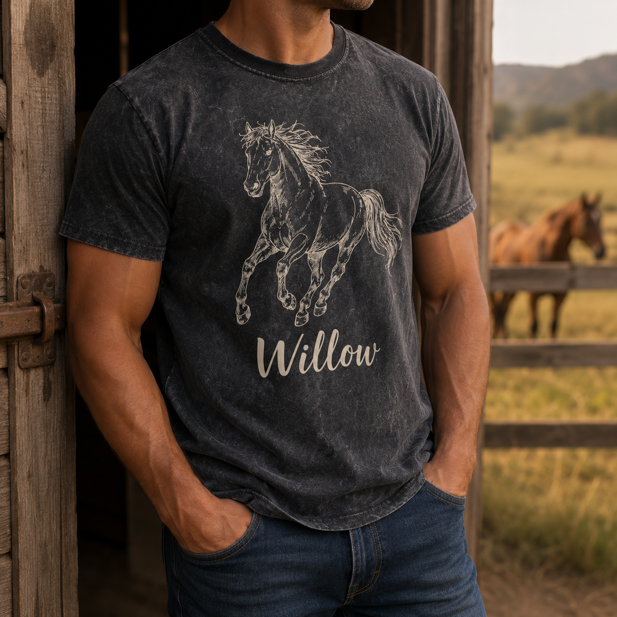 Custom Photo Horse Wash T-Shirt | Personalized Horse Lover Shirt | Gift For Horse Lovers TOM99