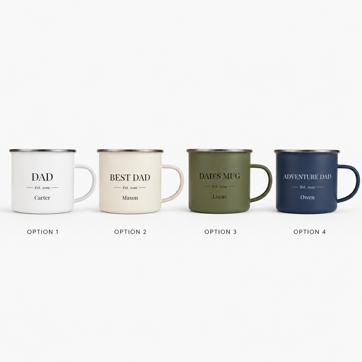 Personalized Dad Camp Mug 12oz, Custom Dad Enamel Cup, Gift For Dad TOM99