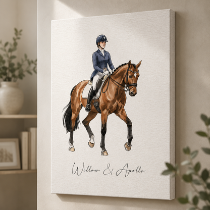 Custom Photo Ride Horse Wall Art Canvas | Personalized Horse Photo Canvas | Gift For Horse Lovers TOM99