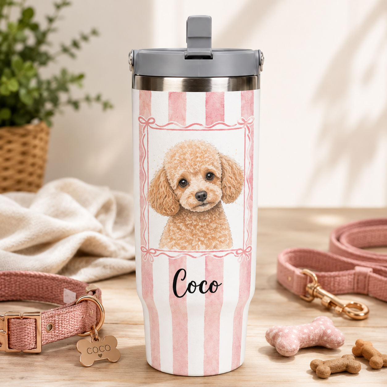 Custom Photo Cute Dog 30oz Tumbler | Gift For Dog Lovers | Pet Lover Gifts TOM99