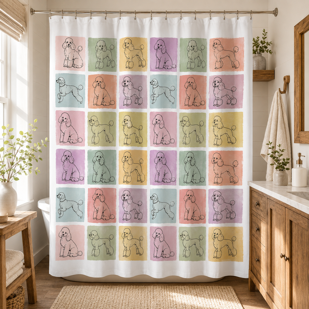 Custom Photo Dog Shower Curtain | Gift For Dog Lovers