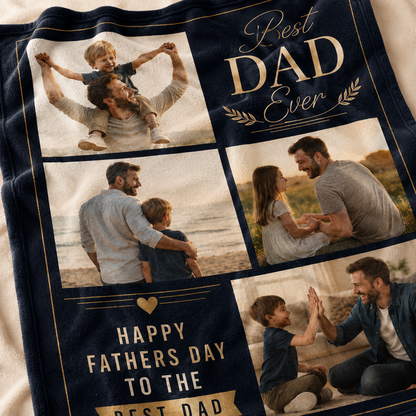 Custom Photo Best Papa Blanket, Personalized Dad Gifts | Gift For Dad TOM99