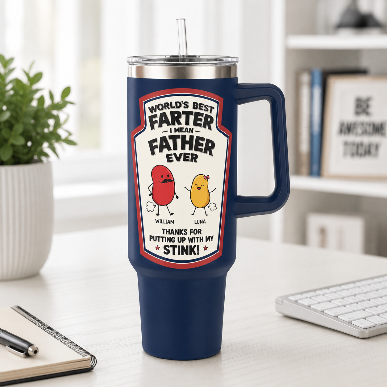 Custom Dad 40oz Tumbler, Personalized Dad Tumbler, Father’s Day Gift TOM99