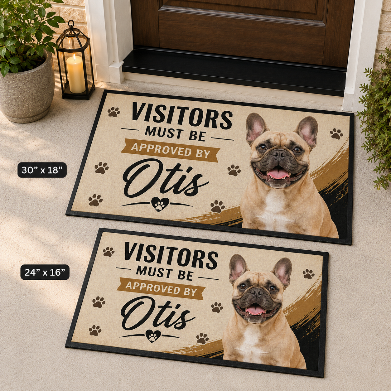 Custom Photo Visitor Must Be Approved By Dog Doormat | Photo Pet Doormat | Gift For Dog Lovers