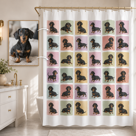 Custom Photo Dog Shower Curtain | Gift For Dog Lovers
