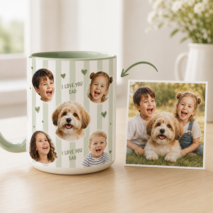 Custom Photo Dog Dad Mug, Personalized Mug Mug For Husband Dad Grandfather TOM99