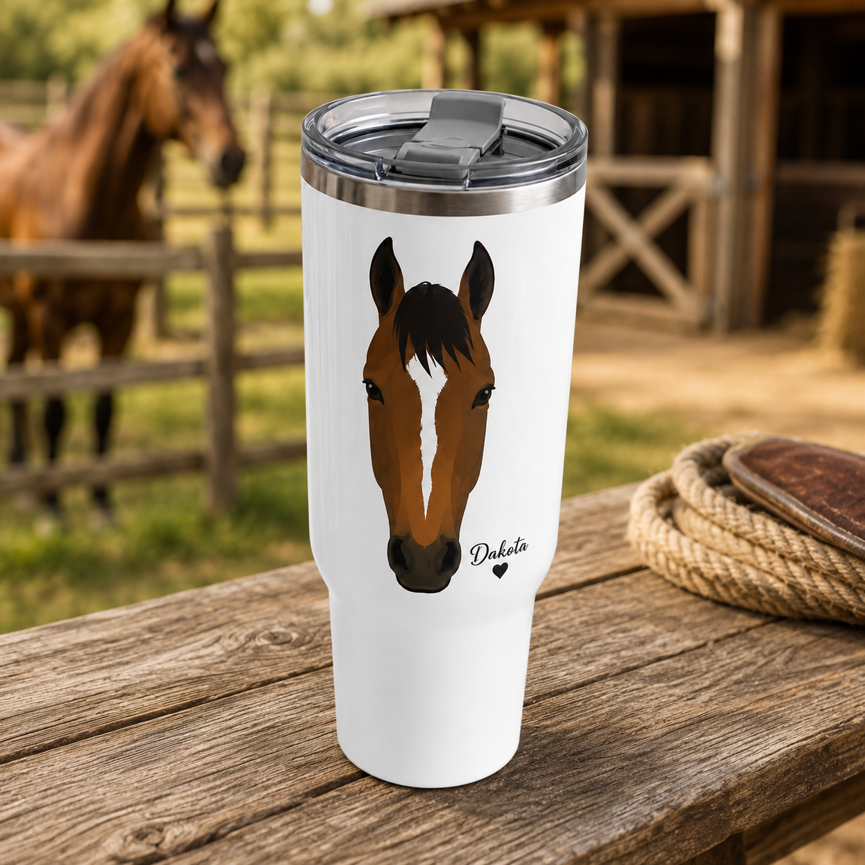 Custom Photo Face Horse 30oz Tumbler | Gift For Horse Lovers | Pet Lover Gifts TOM99