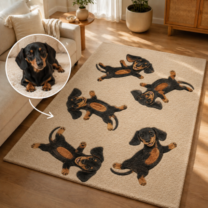 Custom Photo Dog Area Rug | Gift For Dog Lovers