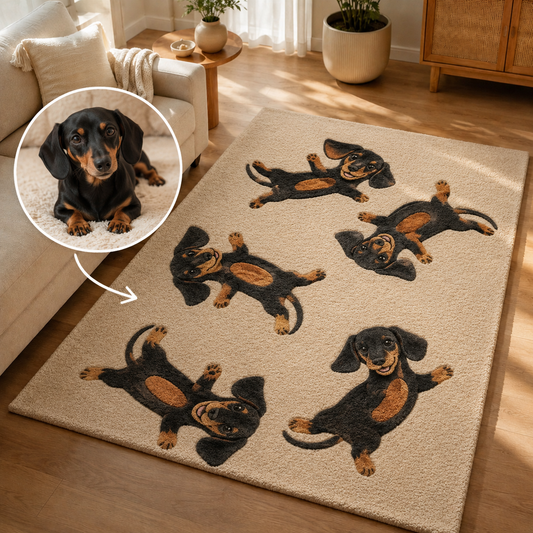 Custom Photo Dog Area Rug | Gift For Dog Lovers
