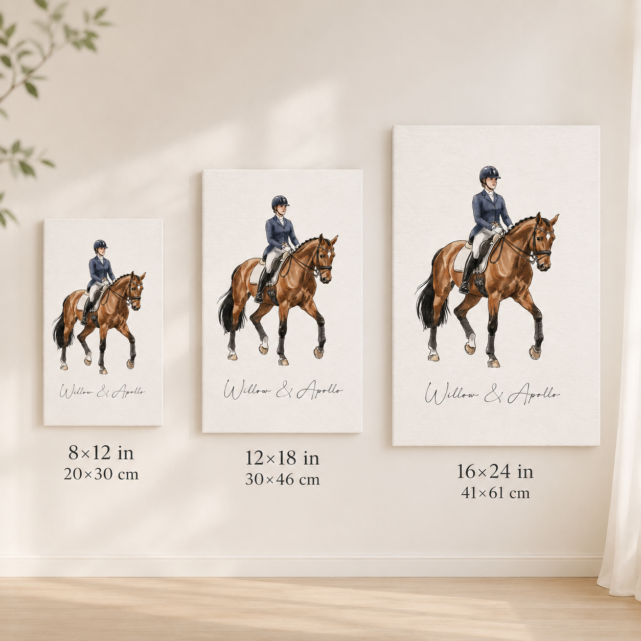 Custom Photo Ride Horse Wall Art Canvas | Personalized Horse Photo Canvas | Gift For Horse Lovers TOM99