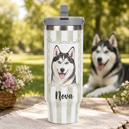 Custom Photo Cute Dog 30oz Tumbler | Gift For Dog Lovers | Pet Lover Gifts TOM99