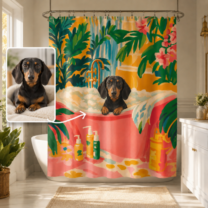 Custom Photo Dog Shower Curtain | Gift For Dog Lovers
