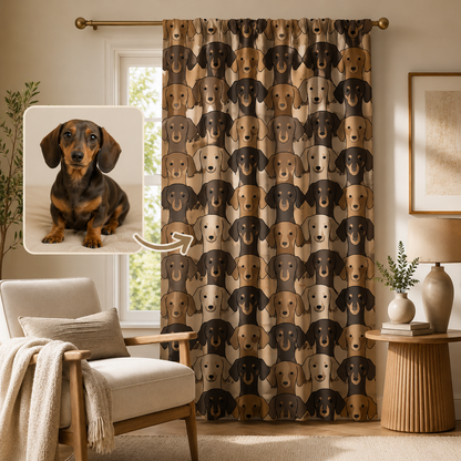 Custom Photo Dog Face Window Curtain | Gift For Dog Lover