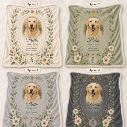Custom Photo Dog Memorial Blanket | Personalized Dog Lovers Gifts | Gift For Dog Lovers TOM99