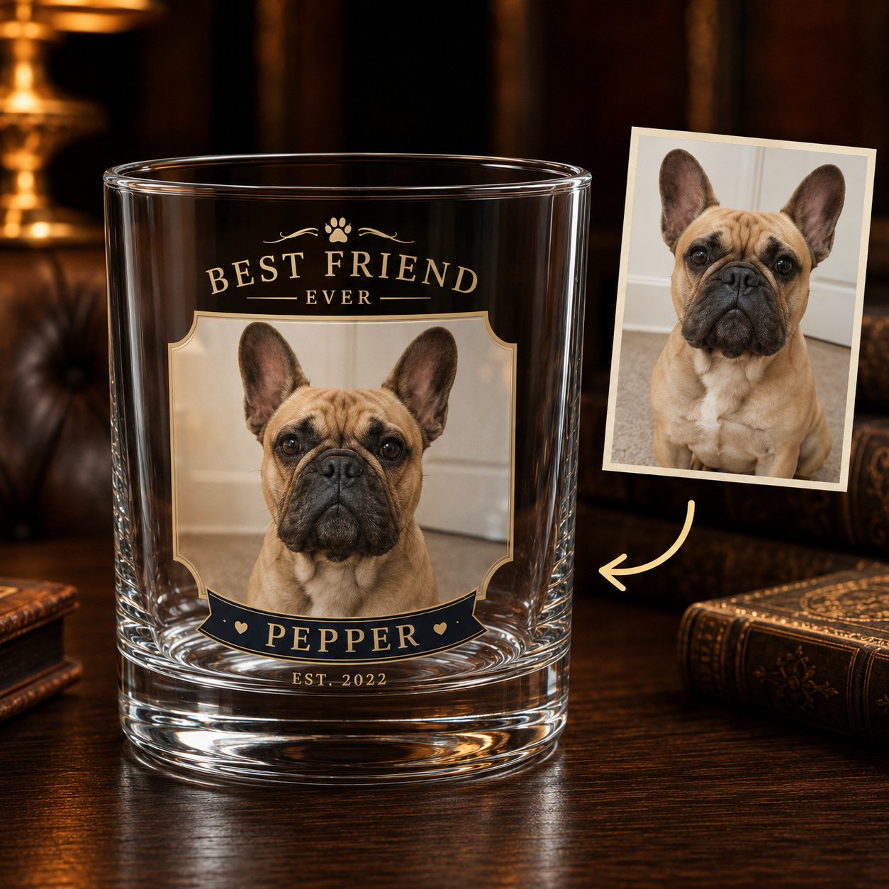 Custom Photo Dog My Best Friend Whiskey Glass | Personalized Pet Photo Gifts | Gift For Dog Lovers