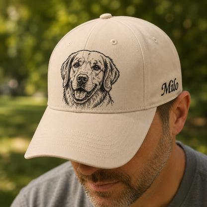 Custom Dog Memorial Hat, Embroidered Pet Face Hat, Personalized Dog Dad Gift THUC99