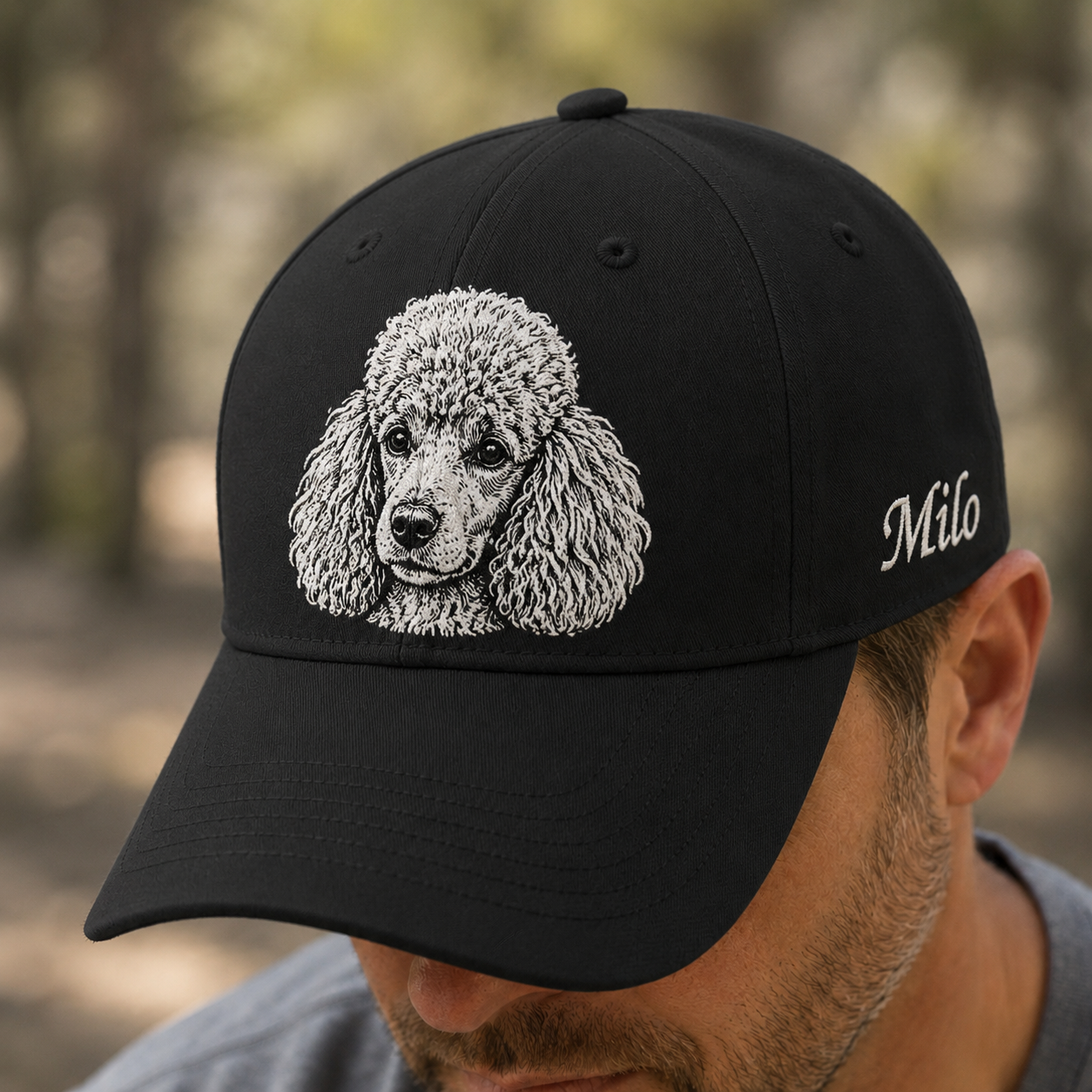 Custom Dog Memorial Hat, Embroidered Pet Face Hat, Personalized Dog Dad Gift THUC99