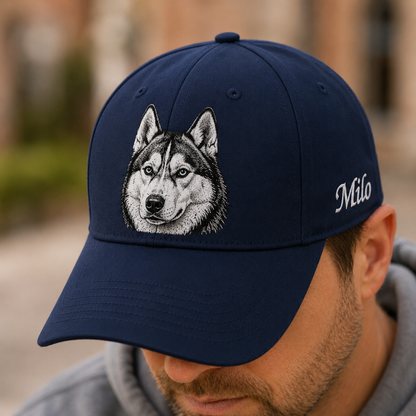 Custom Dog Memorial Hat, Embroidered Pet Face Hat, Personalized Dog Dad Gift THUC99
