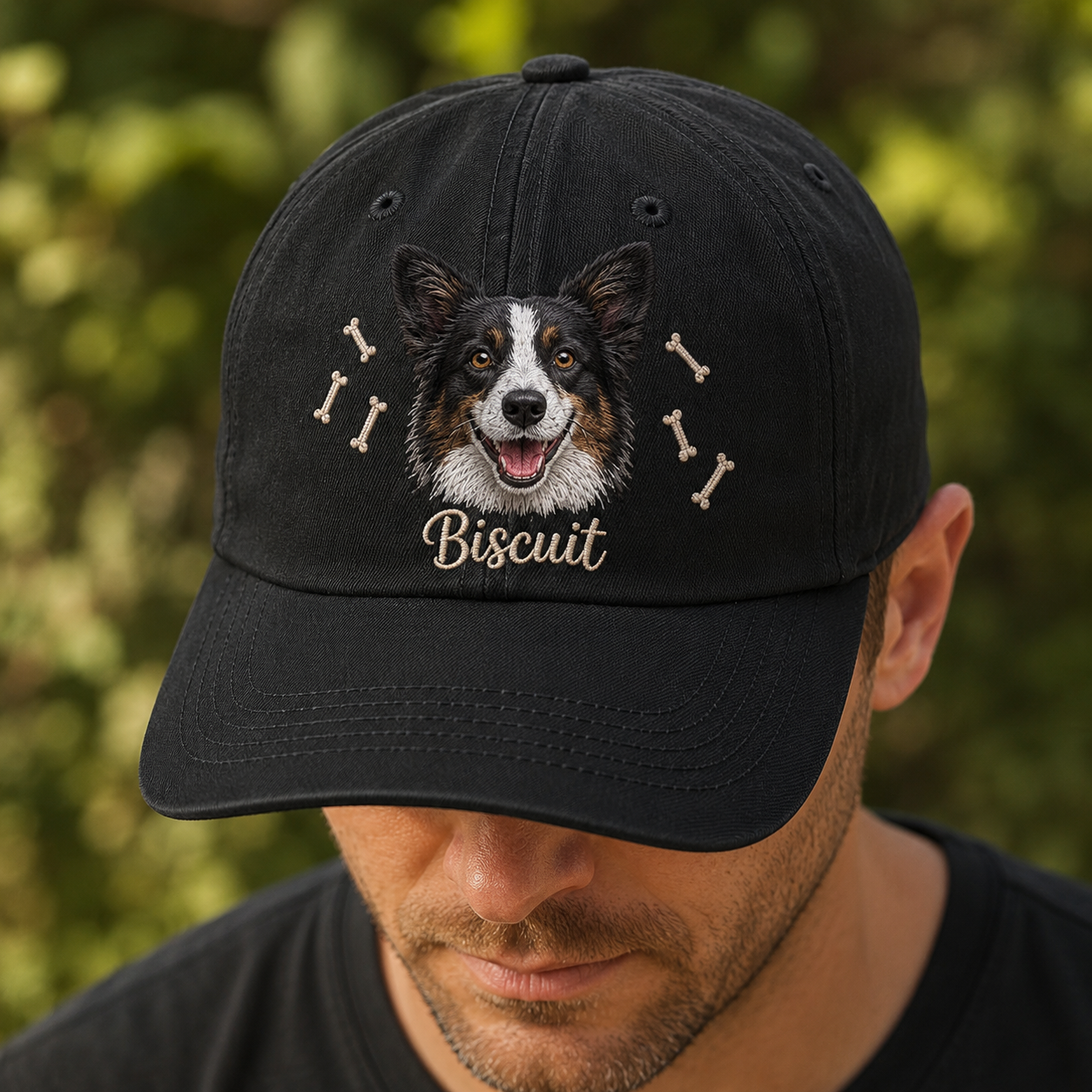 Custom Dog Dad Hat, Embroidered Dog Face Cap, Personalized Pet Memorial Gift THUC99