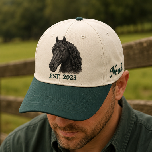 Custom Photo Horse Embroidered Hat  | Gift For Horse Lover Pa99