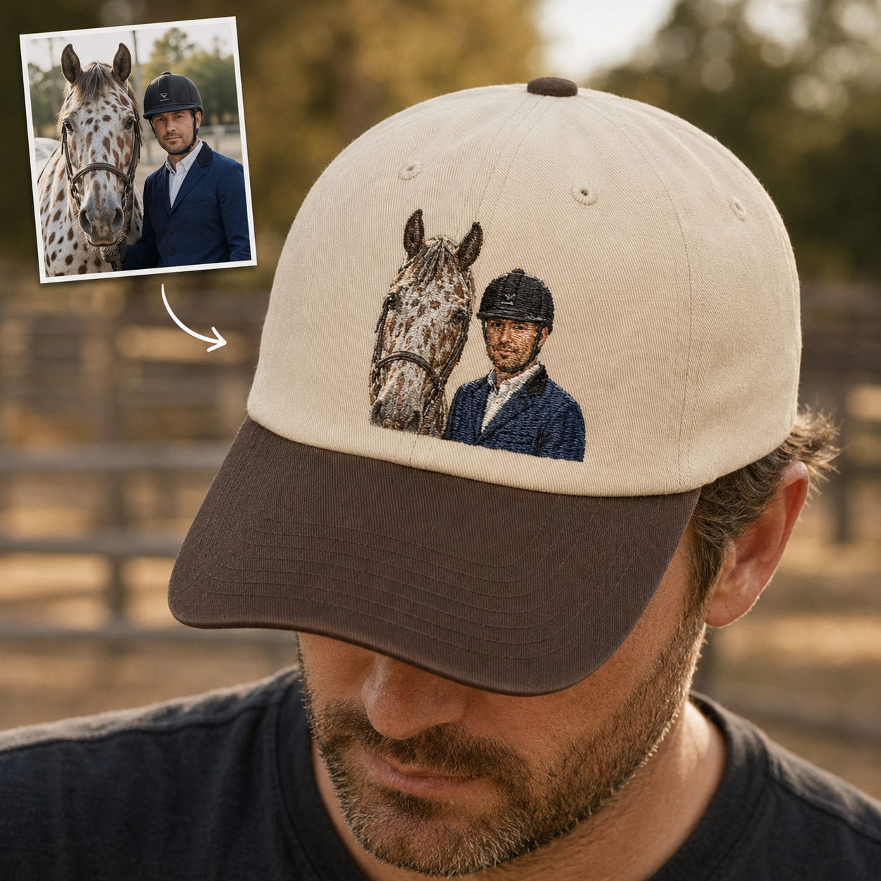 Custom Photo Horse Embroidered Hat  | Gift For Horse Lover Pa99