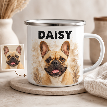 Custom Photo Vintage Dog Camping Mug | Gift For Dog Lovers Pa99