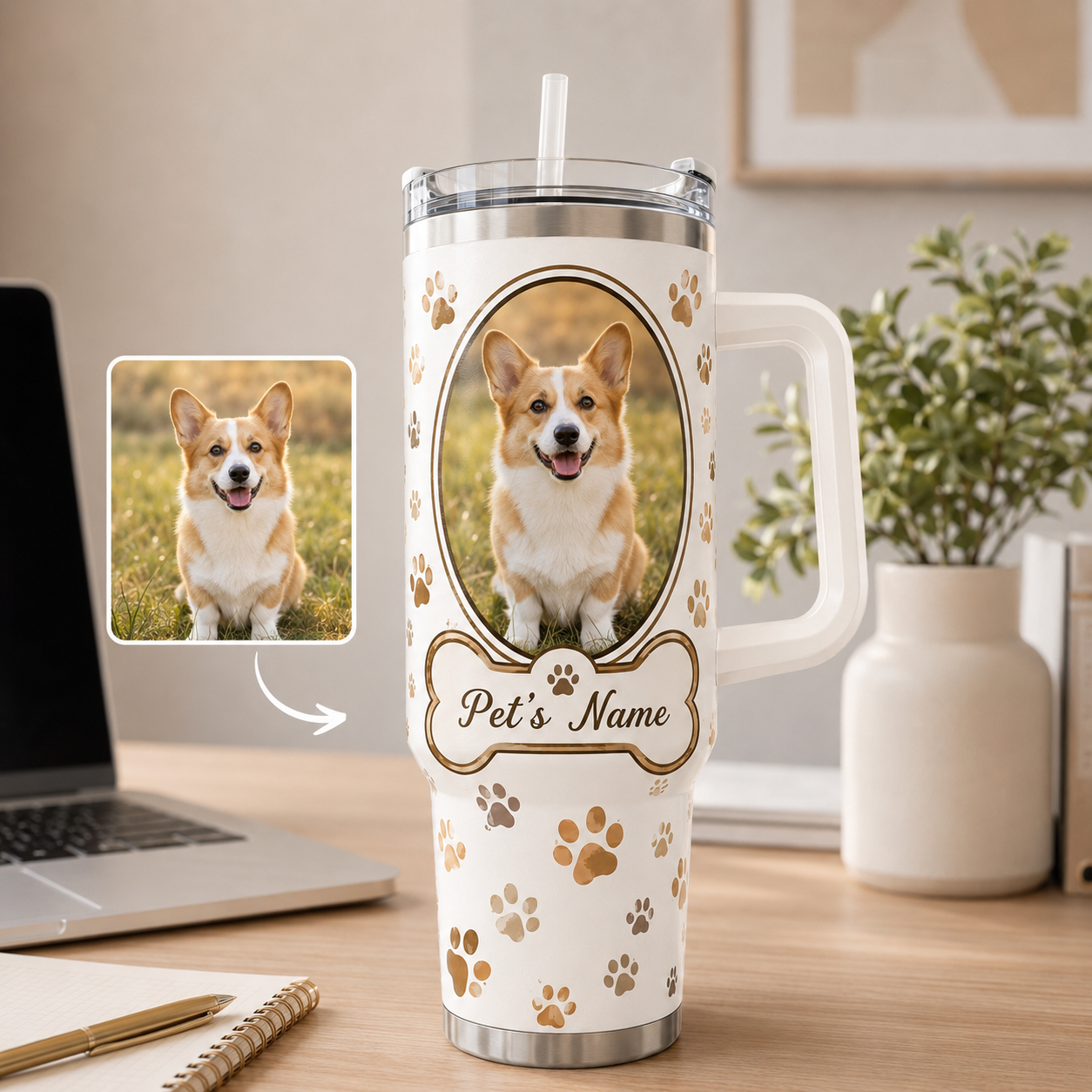 Custom Photo Dog 40oz Tumbler