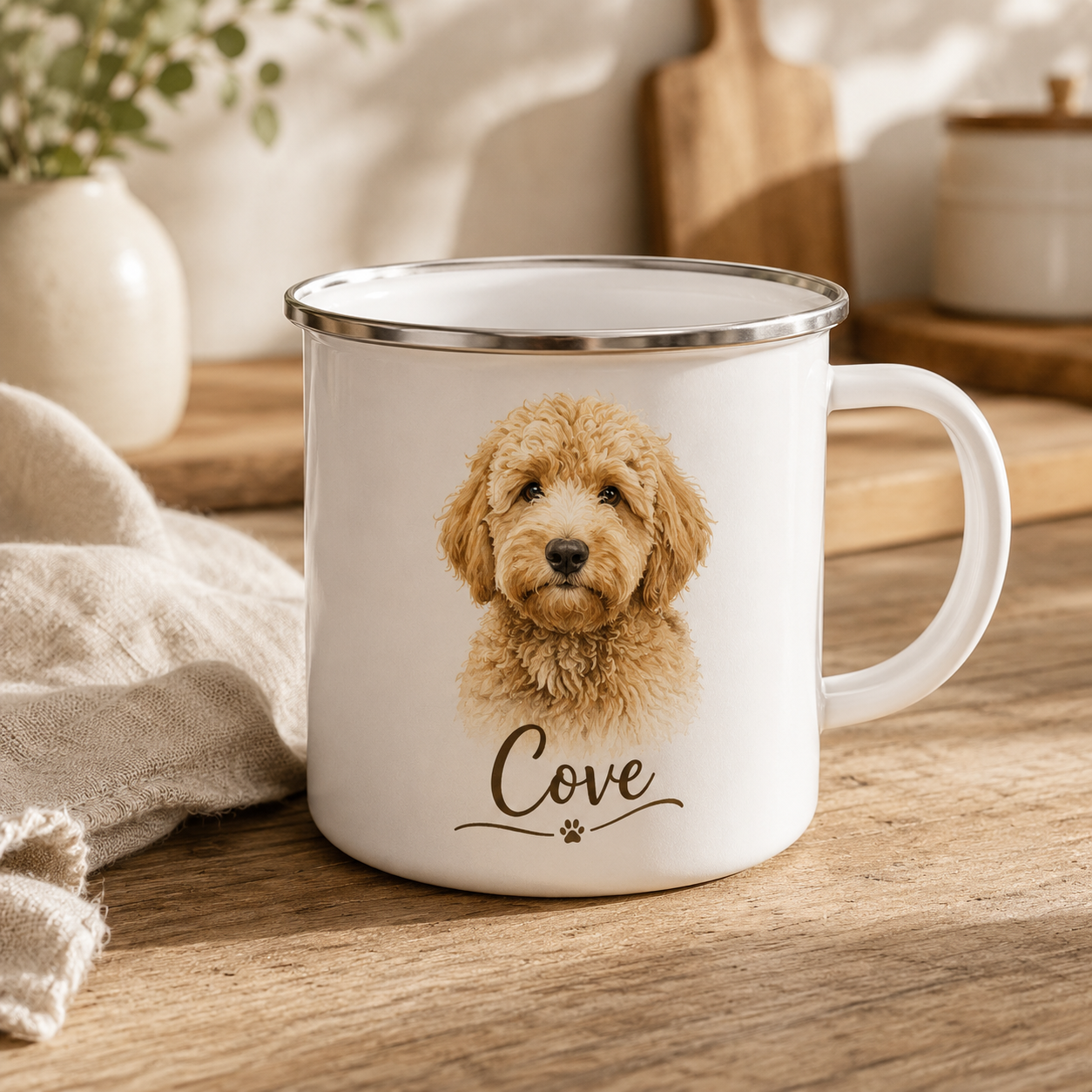 Custom Photo Dog Portrait Camping Mug | Gift For Dog Lovers Pa99