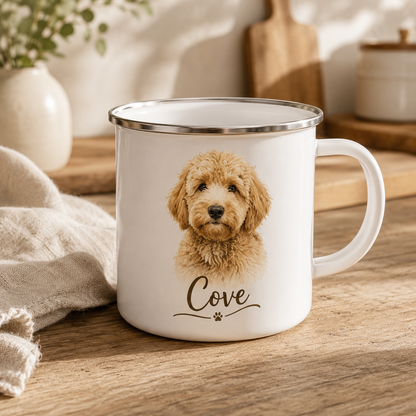 Custom Photo Dog Portrait Camping Mug | Gift For Dog Lovers Pa99