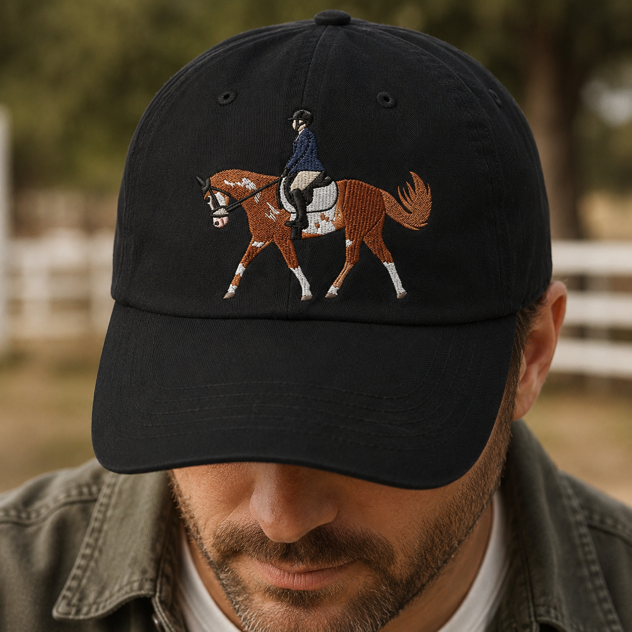 Custom Photo Horse Embroidered Hat  | Gift For Horse Lover Pa99