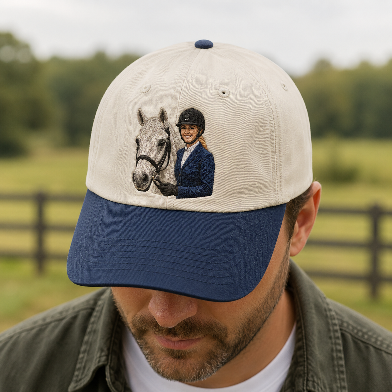 Custom Photo Horse Embroidered Hat  | Gift For Horse Lover Pa99