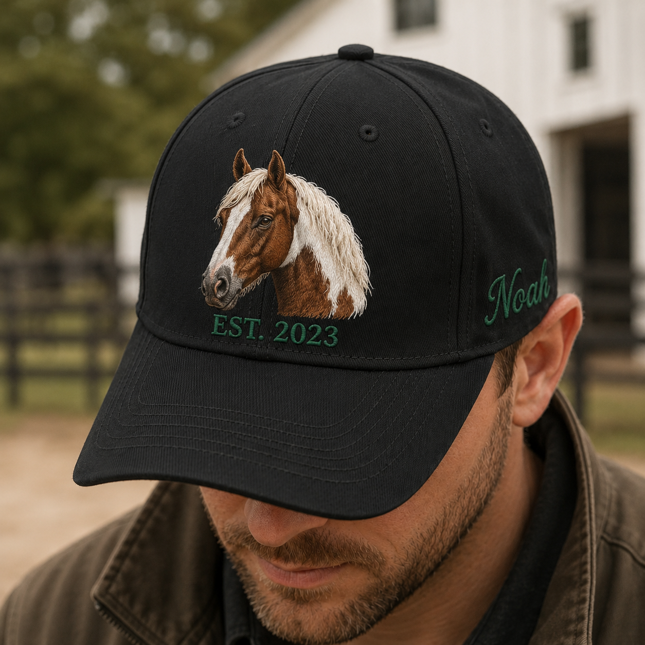 Custom Photo Horse Embroidered Hat  | Gift For Horse Lover Pa99