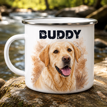 Custom Photo Vintage Dog Camping Mug | Gift For Dog Lovers Pa99