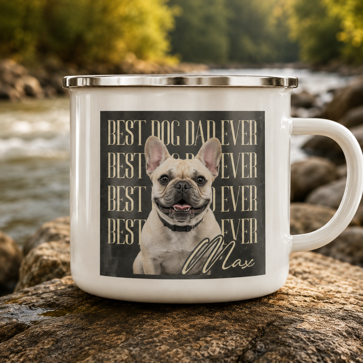 Custom Photo Best Dog Dad Ever Camping Mug | Gift For Dog Lovers Pa99
