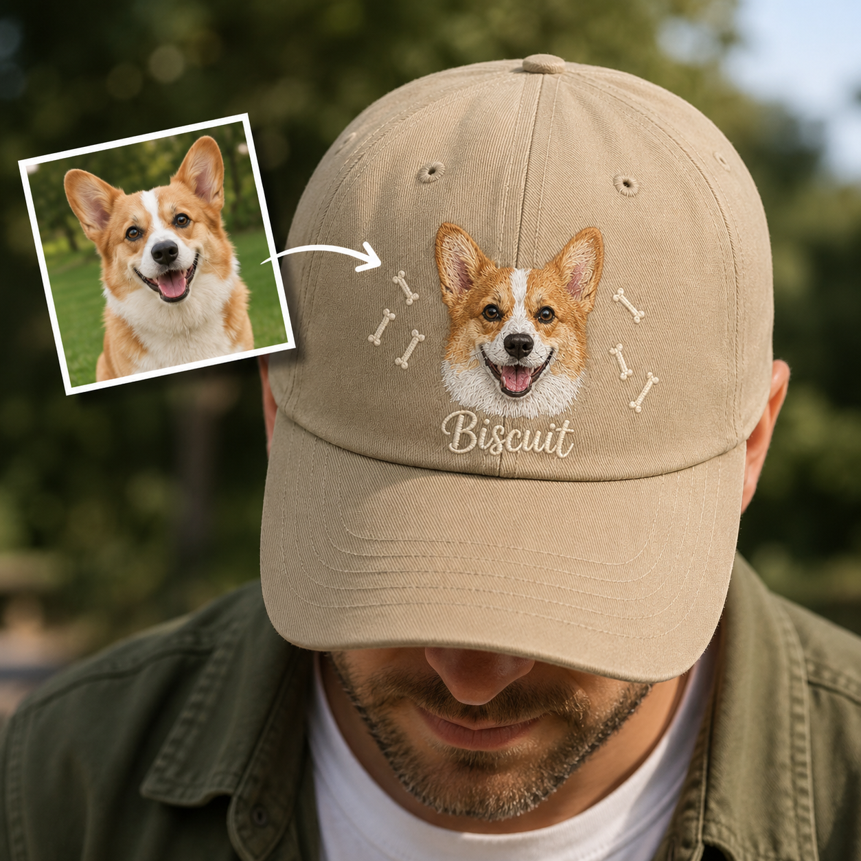 Custom Dog Dad Hat, Embroidered Dog Face Cap, Personalized Pet Memorial Gift THUC99
