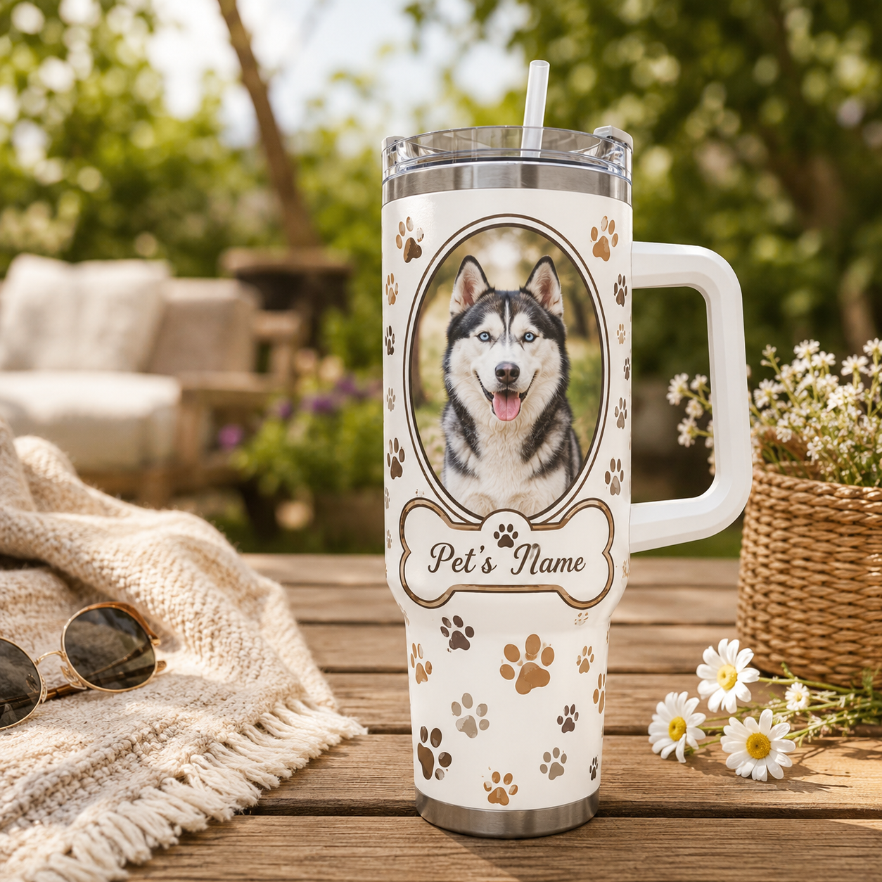 Custom Photo Dog 40oz Tumbler
