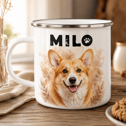Custom Photo Vintage Dog Camping Mug | Gift For Dog Lovers Pa99