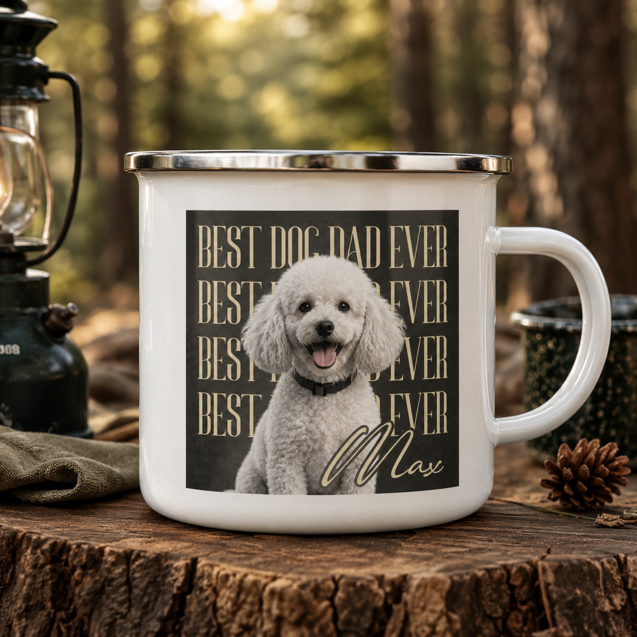 Custom Photo Best Dog Dad Ever Camping Mug | Gift For Dog Lovers Pa99