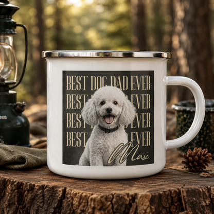 Custom Photo Best Dog Dad Ever Camping Mug | Gift For Dog Lovers Pa99