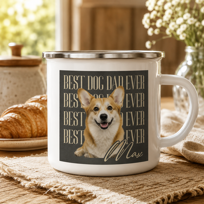 Custom Photo Best Dog Dad Ever Camping Mug | Gift For Dog Lovers Pa99