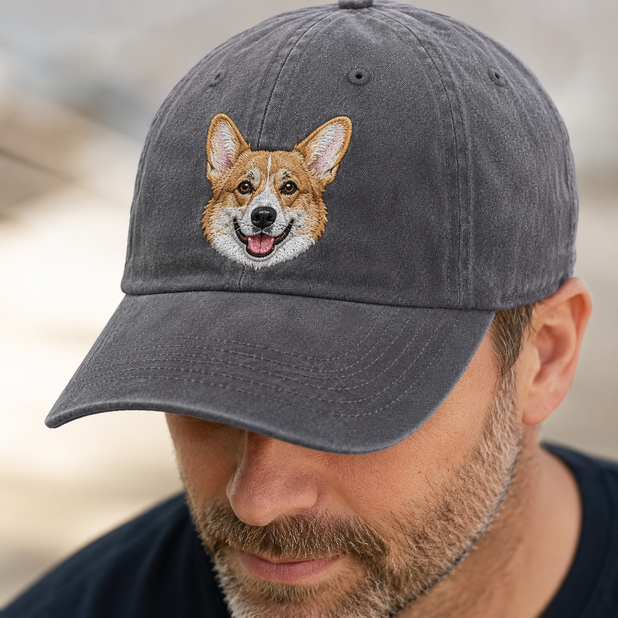 Custom Dog Photo Embroidered Hat, Personalized Pet Name Cap, Dog Lover Gift THUC99