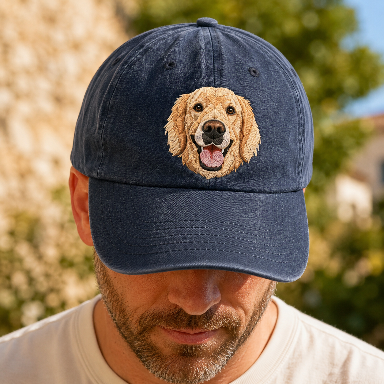 Custom Dog Photo Embroidered Hat, Personalized Pet Name Cap, Dog Lover Gift THUC99