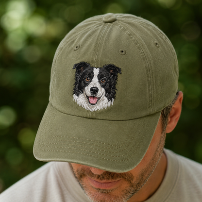 Custom Dog Photo Embroidered Hat, Personalized Pet Name Cap, Dog Lover Gift THUC99