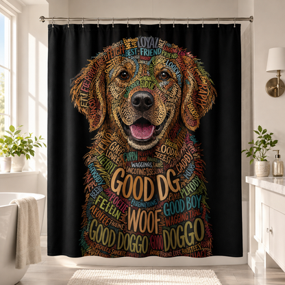 Custom Photo Dog Shower Curtain | Gift For Dog Lovers
