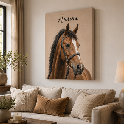 Custom Photo Horse Wall Art Canvas | Personalized Horse Photo Canvas | Gift For Horse Lovers TOM99