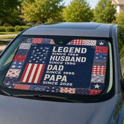 Personalized Legend Papa Car Windshield Sun Shade, Custom Car Sun Shade for Dad, Gift For Dad TOM99