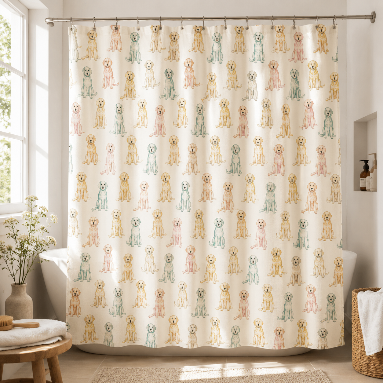 Custom Photo Dog Shower Curtain | Gift For Dog Lovers