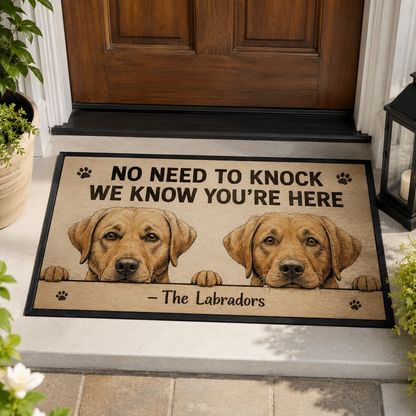 Custom Photo Know Need To Knock Dog Doormat | Photo Pet Doormat | Gift For Dog Lovers